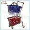 Grocery / supermarket basket trolley/double supermarket basket