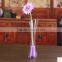 Different types tall thin slanted clear glass flower vase for home decoration