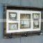 2016 vintage wood wall shelf with hooks and frames