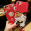 Fortune Cat cartoon cell phone case Silicone mobile Phone Cases for iPhone7/7Plus/6/6s/6plus/6splus Phone Back Cover