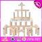 Best Sale 51 Pcs Building Toys Wooden Educational Play Blocks for Toddlers W13D150