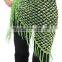 Hot selling triangle crochet belly dance hip scarf with paillettes