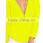 2016 New Fashion Women Autumn Sexy Long Sleeve Zipper Chiffon Blouse