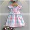 High Quality Kids Boutique Clothes Ruffle Sleeve Colorful Plaid Clothing 2017 Wholesale New Model Designer Baby Girl Dresses