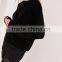 Custom Label Women Plain Black Knitwear With Drop Shoulder Loose Sweater Turn Back Cuff Cropped Jumper Black