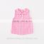 Lovely collar design cheap price Two color baby clothes gingham girl shirt