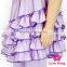 2017 Summer Teen Girl Plain Purple Color Short Sleevele Ruffle Bottom Design Baby Boutique Clothing Sets