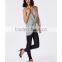 Sexy Drape Front Sleeveless Cheap Lady Blouse Fashion Women Blouse 2016