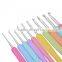 Brand New 10 Pcs Sizes 2.0mm-6.0mm New Colorful TPR Soft Handle Aluminum Crochet Hooks Knitting Needles Set Hot Sale