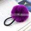 China Supplier Real Rex Rabbit Fur Elastic Hair Ring Accessories Pom poms Hairbands