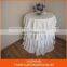 Fancy Product Tiered White Steps In Table Skirt For Wedding Decorative