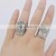 Delicate arrow flower engraved rings fashion sparking rings jewelry