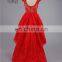 Sexty ZZ-E0010 See Though Upper Body Backless Lace Applique Red Short Front Long Back Evening Dress