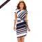 Fashion summer strip design women bodycon dresses