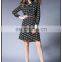 Side vent open chiffon print dress hot sell styles chiffon bow dress