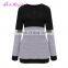 New Style Women Black Slimming Shirt Knitted Latest Design Winter Sweater