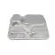 disposable 4 compartment aluminum foil meal tray with lid