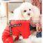 Warm Pet dog Cat red four feet casual wear dust coat jacket apparel with towing ring