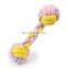 low price durable cute dog chew toy cotton rope teeth cleaning toy for pet dog