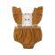 Kids Baby Girl Solid Summer Clothes Lace Romper Backless Button Jumpsuit Outfits Baby Clothing