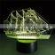 Sail Boat 3D Optical Illusion Novelty Table Lamp Night Light Kids Lamps Home Decor