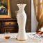 Gild Hollow European Luxury White Tall Ceramic Flower Vase For Home Dining Room Decor