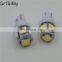 Carest Promotion T10 5 smd 1206 5led 5SMD Car signal LED Light 194 168 192 W5W 3020 12v white Wedge Lighting door lamp