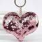 Reflective Peach Heart Cute Key Chains Chain Colorful Sequins Love Bag Car Key Chains For Women Pendant