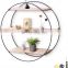 Wholesale High Quality Round Metal Mount Hanging Shelf Decoration Wooden wall shelf decoration For Living Room