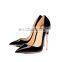 Wholesale Fancy Attractive Black Patent Color Pumps Stylish High Heels Ladies Sandals Shoes