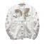 Custom men's denim jacket trendy fashion hip-hop streetwear ripped denim men's motorcycle jacket bomber jacket