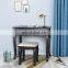 Makeup Dressing Table and Cushioned Stool Set with 5 Large Drawers for Women Girls
