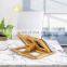 Natural Bamboo Foldable Laptop Adjustable Laptop Stand for Desk with Multiple Angles for Laptops Up to 15.6 inches