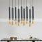 Modern Long Tube Hanging Lights Round Chassis LED Pendant Lamp Indoor Kitchen Island Bar Black White Hanging Lamp