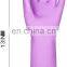 Orange PVC Latex Kitchen Household Spray Flock Lined Fishscale Grip Rolled Cuff Gloves Manufacturer