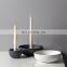 Nordic Creative Stripe Candle Plate Black White Utensil Bowl Candle Vessel Ceramic Candle Holders For Home Decor