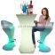 Commercial New Magic Lounge RGB ColorfRohs Shinning Led Furniture Bistro Table With Led Lights