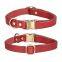 Manufacturer of Real Leather Dog Collars Red and Black Color With Gold Rings