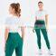 Wholesale Gym Ribbed Yoga T Shirt Elastic Legging Sets Custom Fitness Wear
