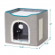 Indoor Cats -Large Cave for Pet House with Fluffy Ball Hanging and Scratch Pad Foldable Cat Hidewawy Non-slip bottom