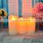 set of 3 remote control paraffin wax moving flame led electric memorial candle