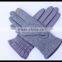 ladies grey feather cloth touch finger hand gloves