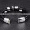 Global hot sale north skull bracelet for men black dual leather bracelet factory outlets