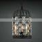 American Country Style Home Restaurant Decor Bird Cage Hanging Lighting Fixtures Chandelier Crystal Pendant Light CZ2509/3