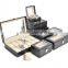 Clad PU Leather,Wood Boxes & Cases Material Multi-function 12 Slots Leather Watch Storage Box With Drawer