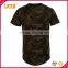 100 cotton curved hem t shirt oversize camo tall t-shirt blank