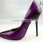 OP13 wholesale lady pointed toe purple snake print 10cm heel party dress shoes for women