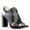 Poplock 10cm High Heel Large Size Women Block heel no wedge Heel Sandal in Summer