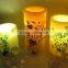 Plastic Beautiful Printing Pillar Flameless Decorative Led Candles