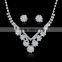 Fashion silver plated flower crystal diamond jewelry set